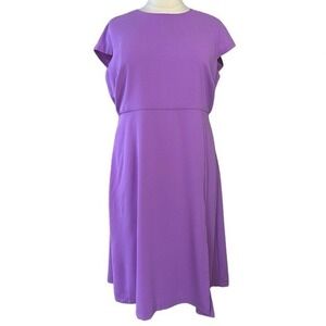 ALEXIA ADMORE PLUS SIZE CAPPED SLEEVE LAVENDER A‎ LINE DRESS